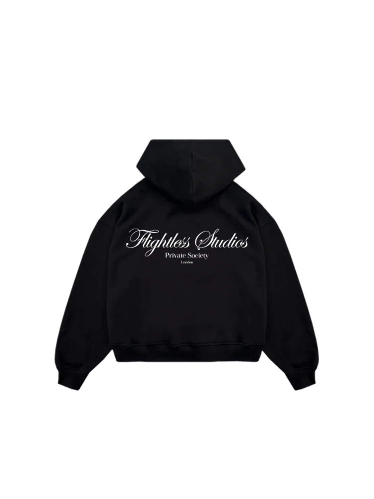 Flightless Studios Oversized Heavy Black Hoodie