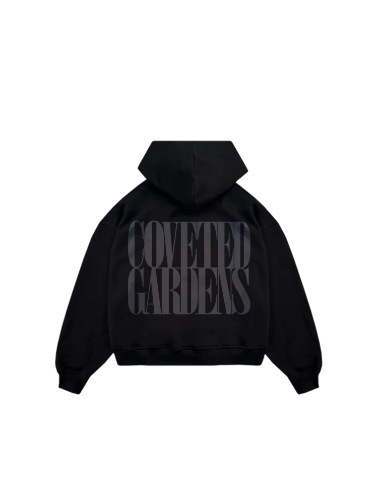 Coveted Gardens Oversized Heavy Black Hoodie