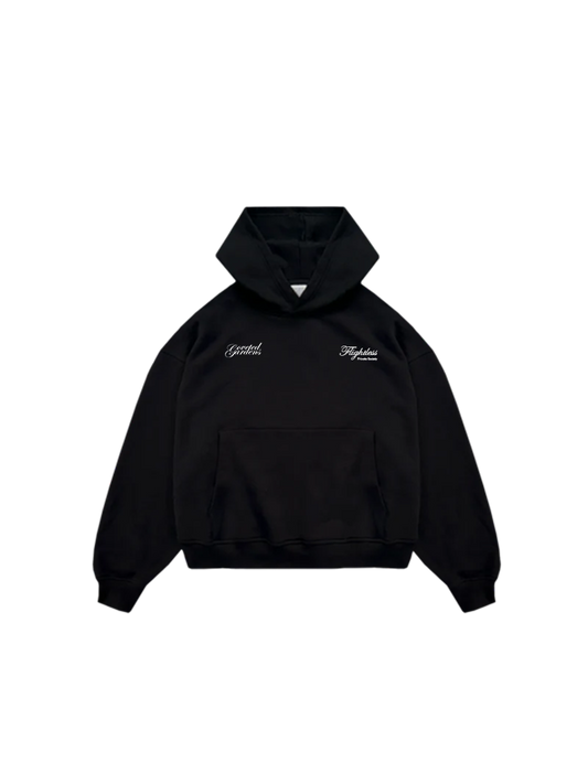 Coveted Gardens Oversized Heavy Black Hoodie